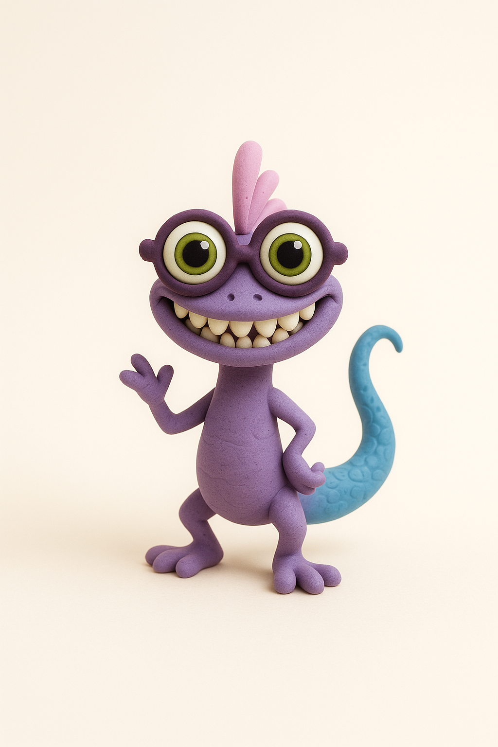 A cute and silly clay monster